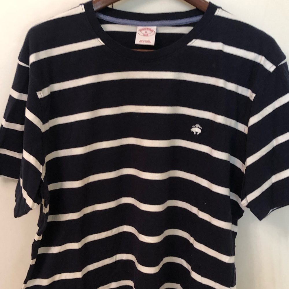 Brooks brothers t shirt blue and white stripes
